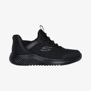 Skechers Boy's Bounder Brisk-Burst Sneakers, Black Synthetic/Textile/Blue & Black Trim, 10 Uk Child