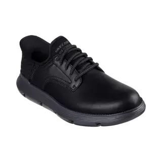 Skechers Men's Garza Carlyn Slip-On Sneakers, Black Leather, 8 Uk