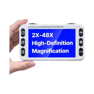 Vevor Draagbare Digitale Loep, 5-Inch Hd Elektronische Leesloep, Leeshulpmiddel Voor Slechtzienden, 2-48x Zoom, Met 13 Mp Lens Voor Dichtbij En Veraf,