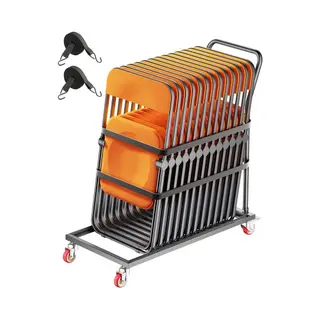 Vevor Klappstuhlständer, 136 Kg Tragkraft, L-förmiger Stuhlwagen Zur Vertikalen Platzierung Für 25 Stühle, Transportwagen Aus Metall Mit