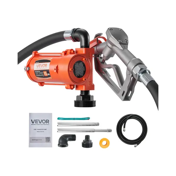 Vevor Brandstofoverdrachtpomp, 12 V Dc 15 Gpm, Gietijzeren Dieseloverdrachtpompset, Met Handmatige Spuitmond, Afvoerslang, Oververhittingsbeveiliging, thumbnail