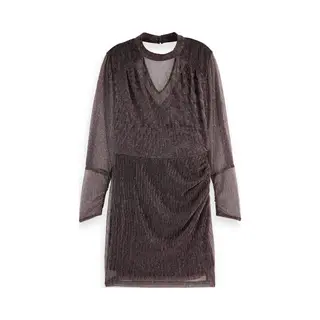 Scotch & Soda Lurex High Neck Mini Dress Dames Jurk - Maat 36