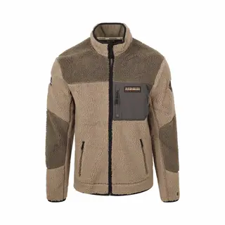 Napapijri Herren Fleecepullover Beige Unifarben