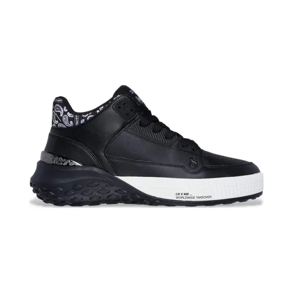 Skechers Men's Sizzle Buckets Og Sneaker, Black Leather/Bandana Print Mesh, 8 Uk thumbnail