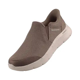Skechers Herren Go Walk Flex Ojai Sneaker, Khaki Textile, 42 Eu