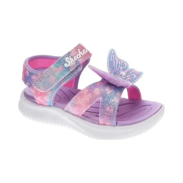 Skechers Mädchen Jumpsters Sandalen Butterfly Brites Plate, Lavendel/Multi, 13 Little Kid thumbnail