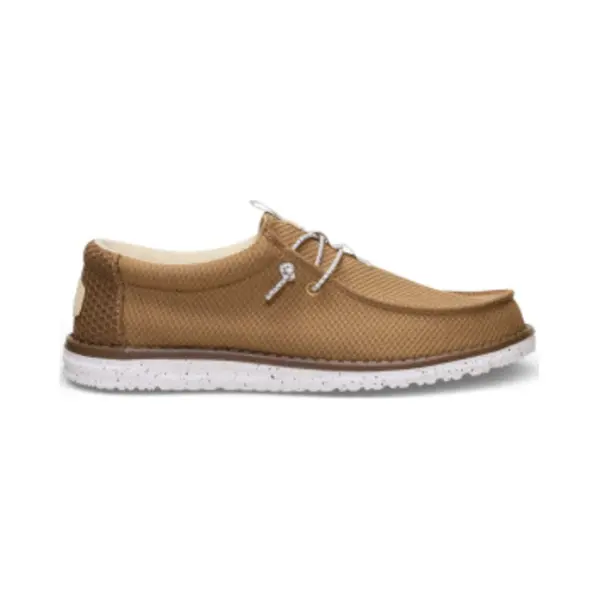 HeyDude For Man. HD45301 Trainers Wally Mesh Neutrals Brown (40), Fabric, Flat, Laces, Casual thumbnail