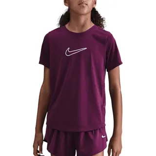 Nike One Fitted Dri-Fit Top Met Korte Mouwen Voor Meisjes - Rood