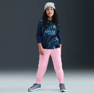 Nike Sportswear Club Fleece Passgenaue Hose Mit Hohem Taillenbund Für Ältere Kinder (Mädchen), Medium Soft Pink/Medium Soft Pink/Weiß, FD2921-690,