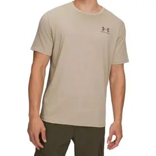 Under Armour Herren Sportstyle Left Chest Kurzarmshirt, Schnelltrocknendes Sportshirt Mit Rundhals, Weiches Funktionsshirt Mit Logo, City Khaki / /