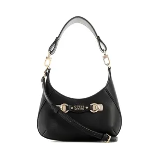Guess Damen Mimina Mini Top Zip Crossbody Umhängetasche, Schwarz