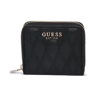 Guess Geldbörse Valla Zip Around Wallet Black Schwarz