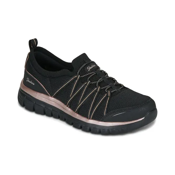 Skechers Women's Graceful Purecrush Slip-On Sneakers, Black/Rose Gold Knit, 4 Uk thumbnail