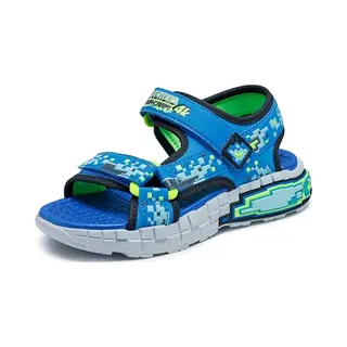 Skechers Boy's Mega-Splash 4K Sneakers, Black Synthetic/Blue & Lime Trim, 11.5 Uk Child