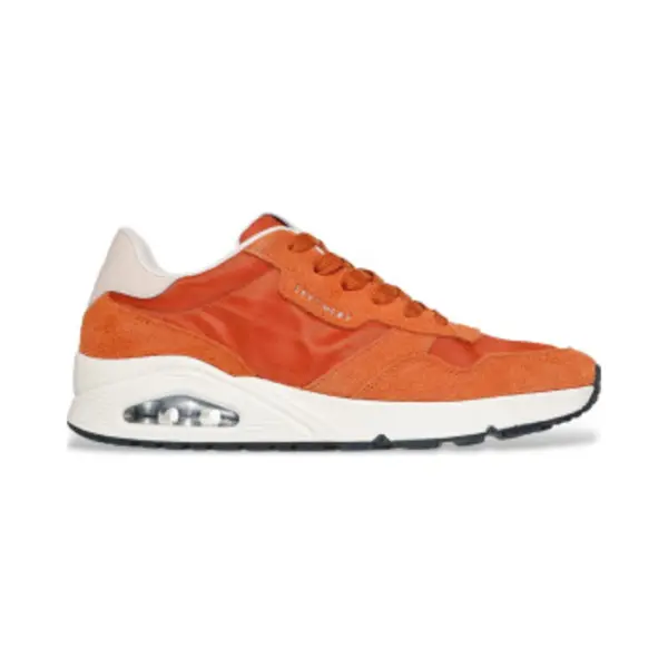 Skechers For Man. 183053 Leather Sneakers Uno Vintage Dayz Orange (42), Flat, Laces, Casual thumbnail