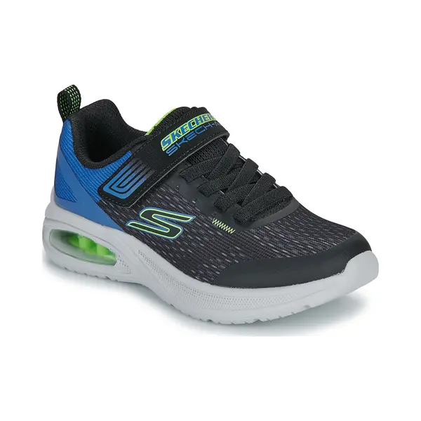 Skechers Microspec Jnr 6 Bblm Black Blue Lime Kids Trainers 404105L In A Plain In Size 31 thumbnail