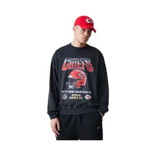 New Era Nfl Boxy Washed Kansas City Chiefs Sweatshirt Zwart S Man