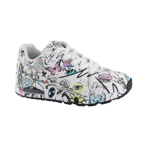 Skechers Uno Process Sketch Dames Sneaker - Wit Multi - Maat 41 thumbnail