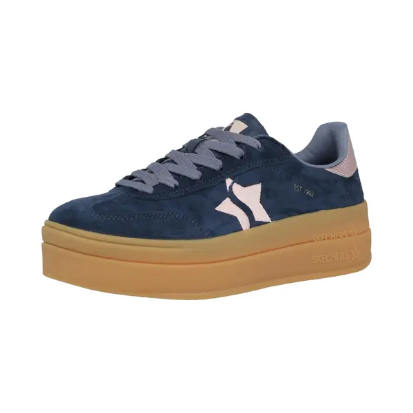 Skechers Women's Academy Hi Elevated Essence Sneaker, Navy Leather/Pink Trim, 6 Uk thumbnail