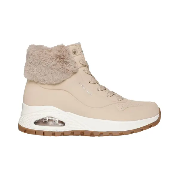 Debenhams Uno Rugged Faux Fur Collar Lace Up Sneaker Boot W/ Air-Cooled Mf Sand thumbnail