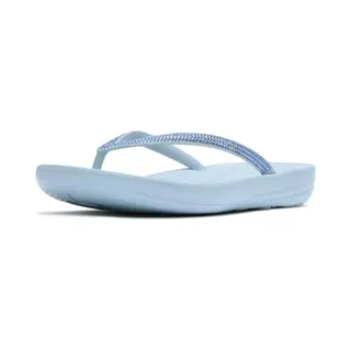 Fitflop Für Damen. R08-D50 Flip Flops IQushion Sparkle Wolkig Blau (41), Wohnung, Keine, Lässig, Strandbekleidung