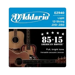 DAddario EZ940 85/15 Große Amerikanische Bronze 12-saitige Licht 010-050