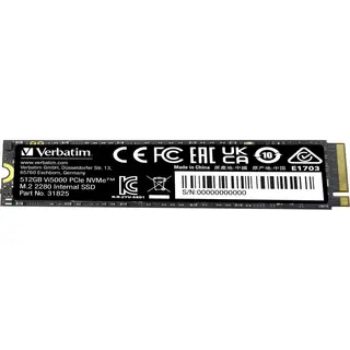 Verbatim Vi5000 PCIe NVMe M.2 Ssd 512 Gb