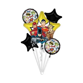 Amscan Folieballonnen Justice League Junior Zwart/geel 5-delig
