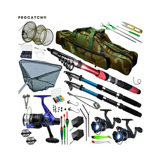 ProCatch® 244 | Hengelset - Vishengel Set Compleet - Werphengel - Vissen - 3 Hengels + Enorm Veel Accessoires - 3/2, 1 Meter Uitschuifbaar + Gratis