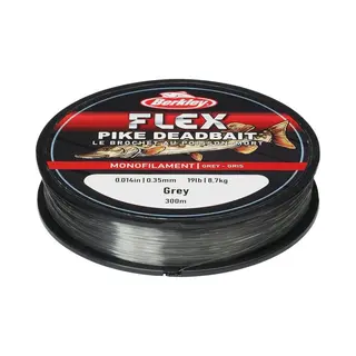 Berkley Flex Ss Monofilament Pike Deadbait Bait Fishing Lines - Strong, Low Memory, Easy To Knot - Perfect For The Starting Angler!, Grey, 0.35mm |