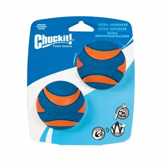 Chuckit Ultra Squeaker Ball Mediumø 6 Cm 2 Stuks