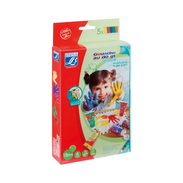 Lefranc & Bourgeois 807395 vingerverf Blauw, Bruin, Groen, Rood, Geel thumbnail