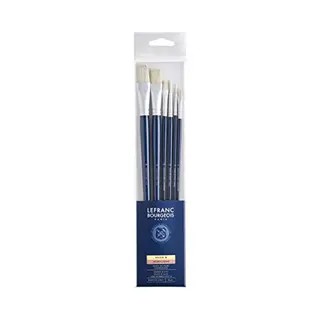 Lefranc Bourgeois Set Van 6 Penselen Van Varkenszijde, Lange Steel