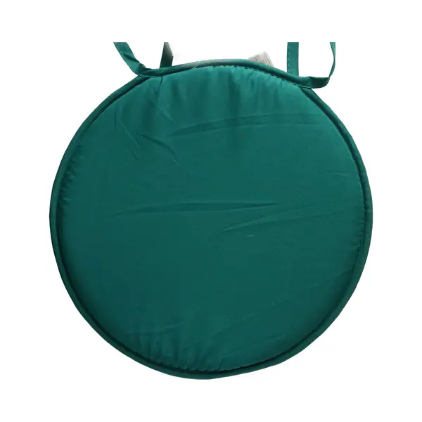 Stof Textile Home Stoelkussens - Emerald Groen - D40 X H3 Cm - Voor Binnen - Touwtjes Sluiting - Zitkussens Plat - Rond thumbnail