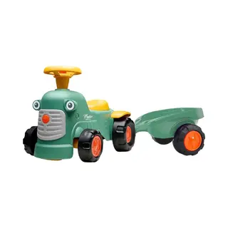 Falk Maurice - Looptractor Set - Met Aanhanger En Geluid - Groen/Geel