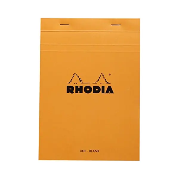 Rhodia 16000C - Stapled Notepad N°16 Orange - A5 - 80 Detachable Sheets - Plain White Clairefontaine Paper 80 G/m - Soft, Resistant And Waterproof thumbnail