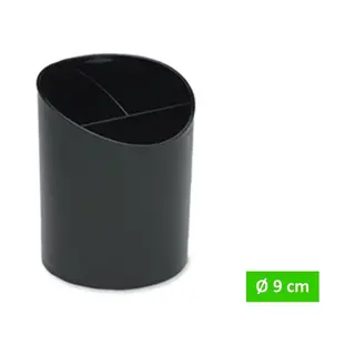 TQ4U Top Quality For You TQ4U Bureau Organizer - Pennenbak - Pennenstandaard - 3 Vaks - Ø 9 Cm X 11.5 Cm Hoog - Kunststof - Zwart