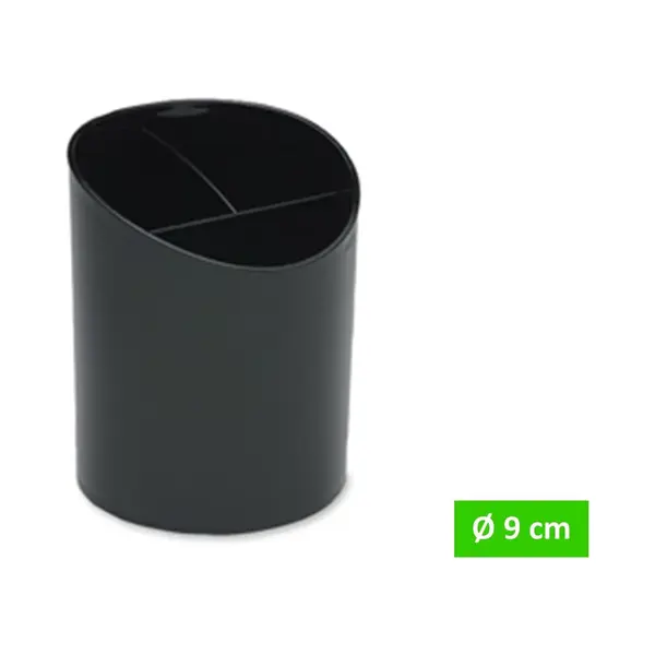 TQ4U Top Quality For You TQ4U Bureau Organizer - Pennenbak - Pennenstandaard - 3 Vaks - Ø 9 Cm X 11.5 Cm Hoog - Kunststof - Zwart thumbnail