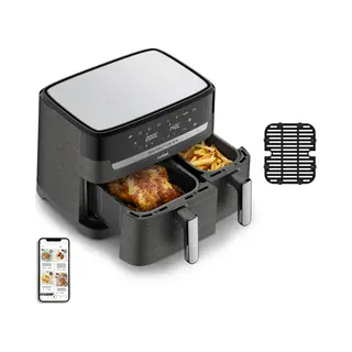 Tefal Dual Easy Fry & Grill EY905B Doppel 8,3 l Eigenständig 2700 W Heißluftfritteuse Grau