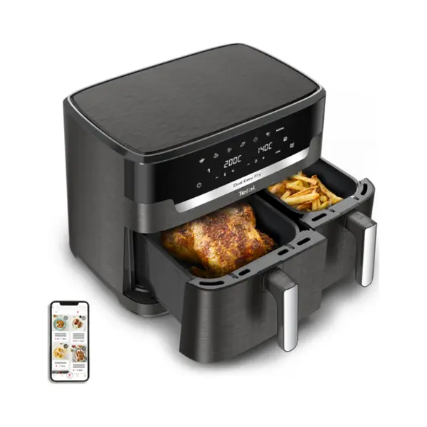 Tefal Easy Fry Dual Xxl EY942HE0 Fritteuse Doppel 11 l Eigenständig 2020 W Heißluftfritteuse Grau thumbnail