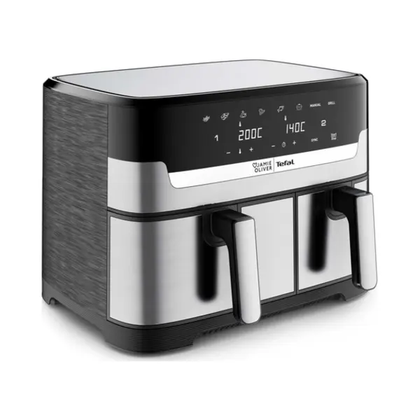 Tefal Jamie Oliver EY90JDE1 Fritteuse Doppel 8,3 l Eigenständig Heißluftfritteuse Edelstahl thumbnail