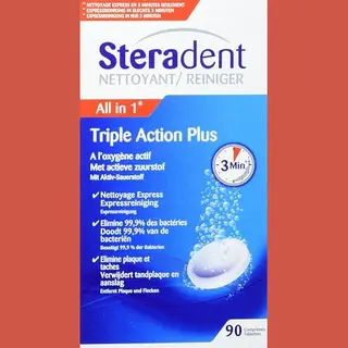 Steradent Triple Action Plus Kunstgebit Reinigingstabletten 90 Stuks