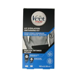 Veet Men Enthaarungskit Für Intimteile - Enthaarungscreme Und Aftercare Balsam - 100ml + 50ml