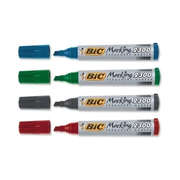 Bic Marking 2300 Permanent-Marker Meißel Schwarz, Blau, Grün, Rot 4 Stück(e) thumbnail