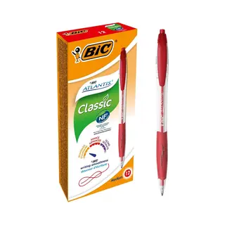 Bic Atlantis Classic Roter Drehkugelschreiber Medium 12 Stk.