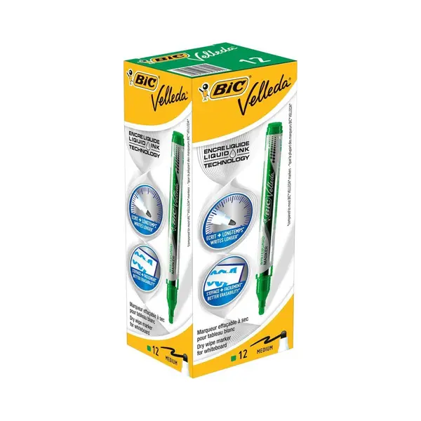 Bic 902090 markeerstift 12 stuk(s) Kogelpunt Groen thumbnail