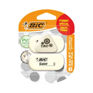 Bic Galet - Gum - Wit - Blister Met 3 Stuks
