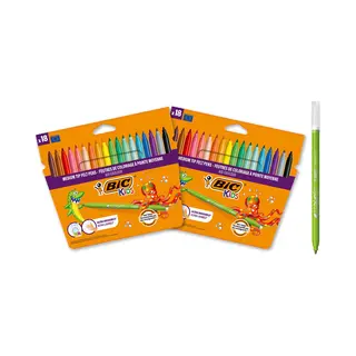 Bic Kids Kid Farbstifte Mit Mittlerer Spitze – 2 Packungen Mit Je 18 Stück