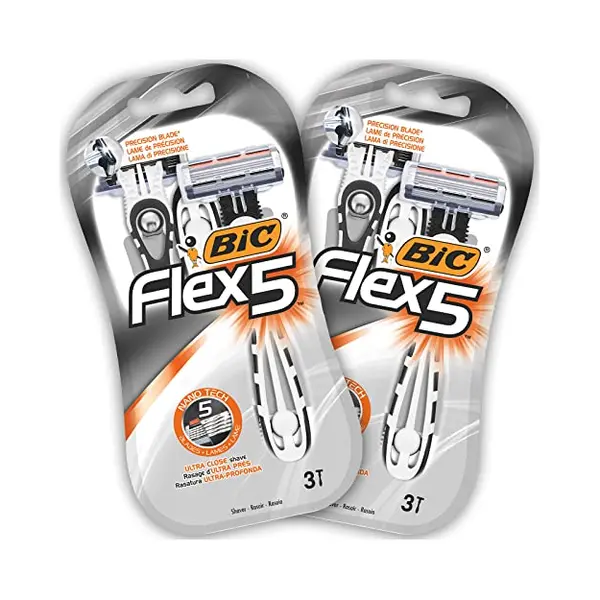 Bic Flex 5 Rasierer Herren, 6 Einwegrasierer Mit Je 5 Klingen, Mit Aloe Vera & Vitamin E Für Eine Sanfte Rasur thumbnail