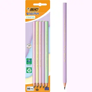 Bic Evolution Pastel - Grafietpotloden - Kinderen En Volwassenen - Grijs - Potlood - 10 Stuks